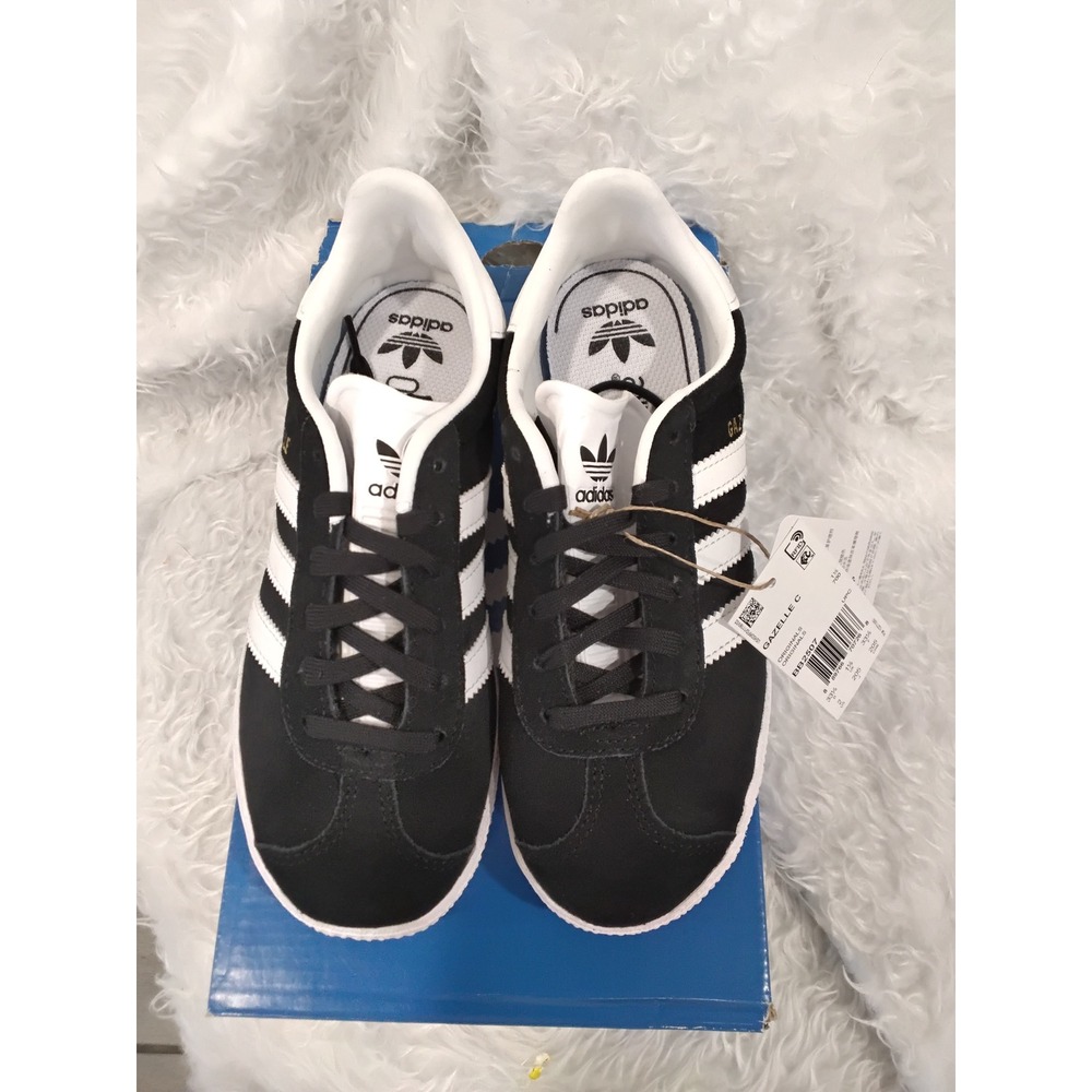 Adidas Gazelle C BB2507 Black‎ White Suede Casual Sneakers Shoes Kids Size 2